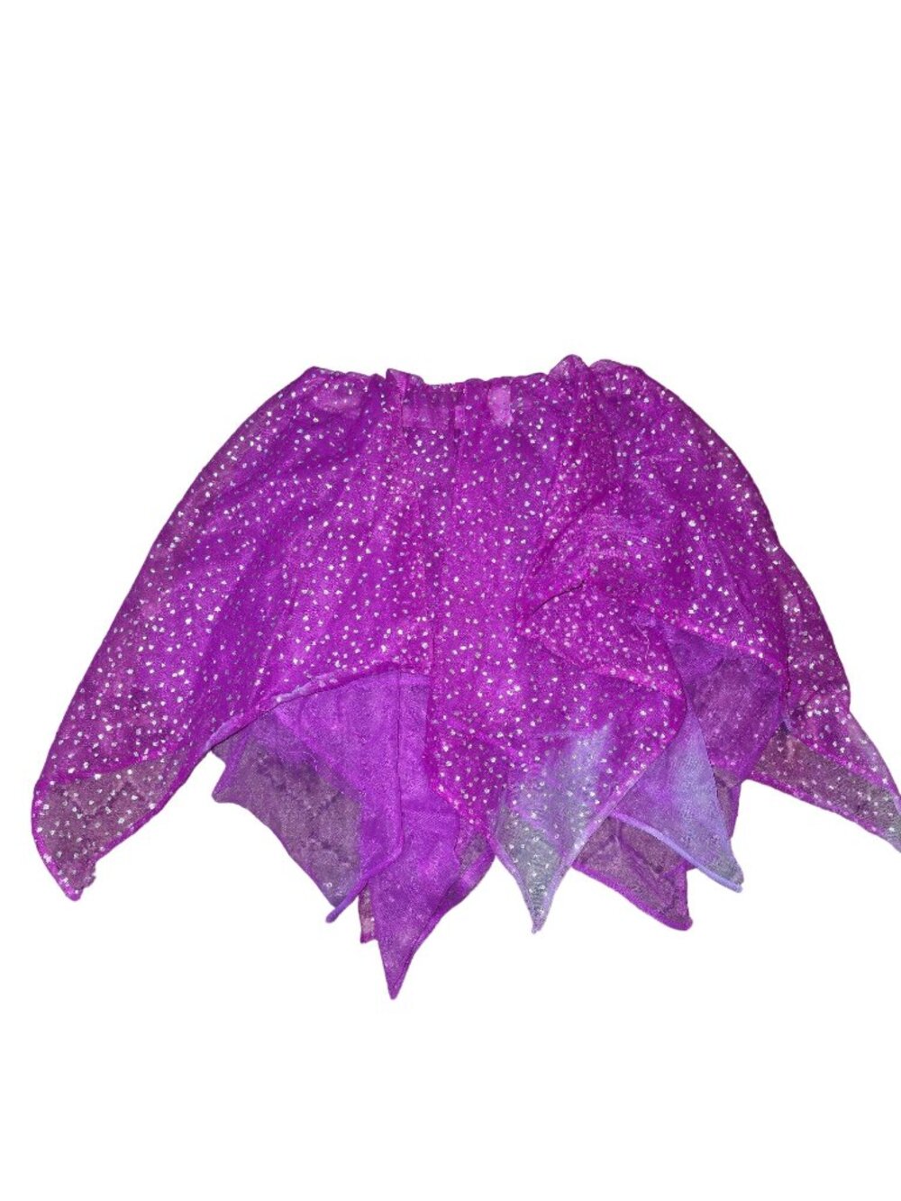 Childs Purple Sparkle Dance Skirt Dress Up Costume Size 7-10 Pointed Hem jj3667